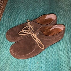 BOC 9M brown flats tie lace leather round shoes